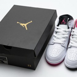 Air Jordan 1 Mid "Hyper Pink" White Black Pink 555112-106