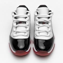 Air Jordan 11 Low "White Bred" Black White Red AV2187-160