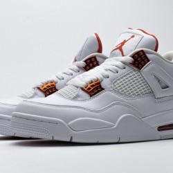 Air Jordan 4 Retro "Metallic Orange" White Orange CT8527-118