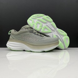 Hoka One One Bondi 8 Grey Green Women Men Running Shoes