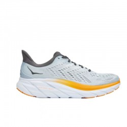 Hoka One One Clifton 8 Grey Orange Black Women Men Running Shoes